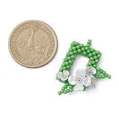 Rettangolo di perline con ciondoli a forma di fiore&nbsp;PALLOY-MZ01144-03