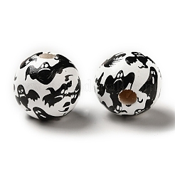 Печатные круглые деревянные европейские бусины WOOD-M006-01