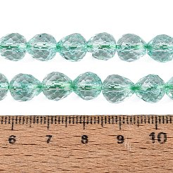 クラックル透明ガラスビーズ連売り  苺  多面カット  ターコイズ  8~9x7.5~8.5mm  穴：1.2~1.4mm  約41~43個/連  13.98~14.37インチ（35.5~36.5cm）&nbsp;GLAA-N068-04A-04