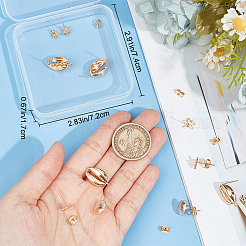 12 шт. фурнитура для сережек-гвоздиков из латуни в форме ракушки и морской звезды KK-BBC0012-74