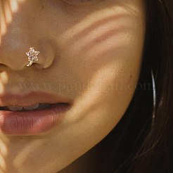 Anelli nasali a cerchio in micro pavé di zirconi cubici in ottone&nbsp;AJEW-G023-01G