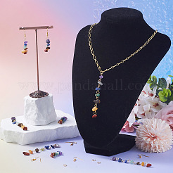 Наборы для изготовления серег с драгоценными камнями чакра своими руками&nbsp;DIY-TA0009-02