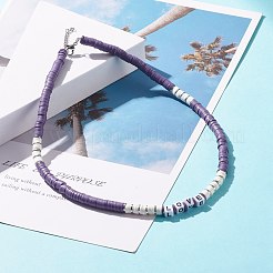Колье из бисера хейши из полимерной глины с надписью love для женщин NJEW-JN03790