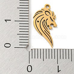 ステンレスペンダント201個  レーザー切断  ライオン  ゴールドカラー  16.5x8x1mm  穴：1.2mm  5個/袋&nbsp;FIND-Z009-08G