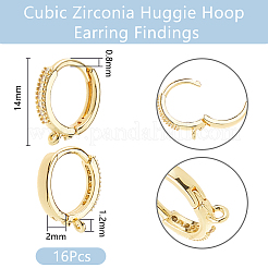 16 шт. латунные серьги-кольца FIND-DC0006-91G