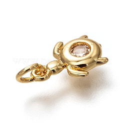 Латунные микропаве прозрачные кубические циркониевые подвески ZIRC-B002-25G