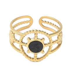 Ионное покрытие (ip) 304 нержавеющая сталь эмаль шлем манжета перстни RJEW-L107-057G-02