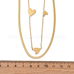 Ожерелья из двухслойной цепочки из нержавеющей стали 304 NJEW-R026-01G-03