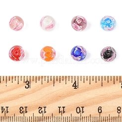 32 шт. 8-х цветные бусины-лэмпворк ручной работы с внутренним светящимся цветком LAMP-FS0001-34