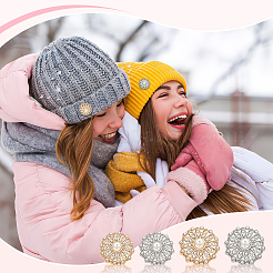 24 шт. 4 стильные пуговицы со стразами из цинкового сплава FIND-FG0002-91