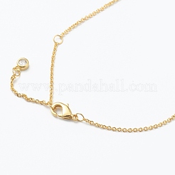 Collane con pendente in ottone micro pavé di zirconi chiari&nbsp;NJEW-J059-01J