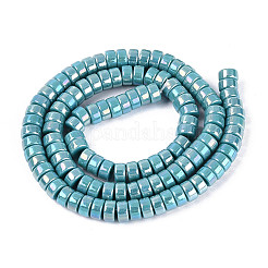 Brins de perles en verre opaque plaquées de couleur AB&nbsp;GLAA-T026-3x6mm-P08