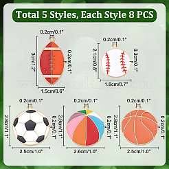 40шт 5 стиля подвески из сплава с эмалью&nbsp;ENAM-PH0002-86