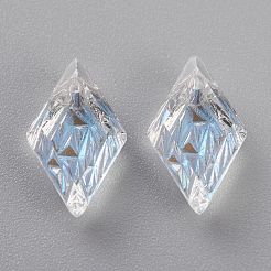 エンボスガラスラインストーンペンダント  菱形  多面カット  月光  13x8x4.2mm  穴：1.2mm&nbsp;GLAA-J101-04A-001MO