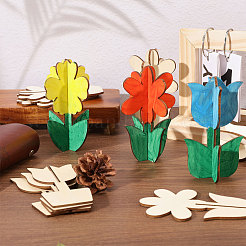 Незаконченные пустые деревянные украшения&nbsp;LS-WOOD-WH0048-20G