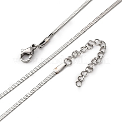 Ожерелья из плоской цепочки-змейки из нержавеющей стали 304 толщиной 2 мм&nbsp;NJEW-T016-20P