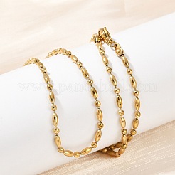 Ожерелья из круглой овальной цепочки из нержавеющей стали 304 толщиной 2.5 мм&nbsp;NJEW-M110-01G