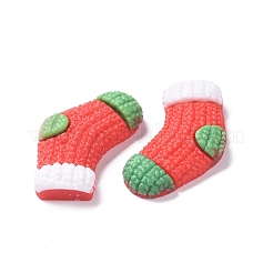 オペーク樹脂カボション  クリスマスのために  クリスマスの靴下  レッド  20x25x6mm&nbsp;RESI-F042-02B