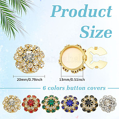 12 шт. запонки из латуни с двухцветными стразами&nbsp;KK-ME0003-82