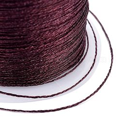 ポリエステル編組メタリック糸  DIYの編みこみのブレスレット作りと刺繡のために  暗赤色  0.4mm  6プライ  約54.68ヤード（50m）/ロール&nbsp;OCOR-I007-B-22