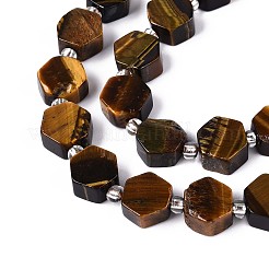 Природных тигровый глаз бисер нитей G-P534-A21-02