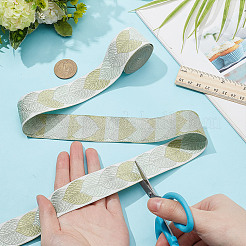 Полиэфирная жаккардовая лента в виде листьев для аксессуаров одежды OCOR-WH0097-23A