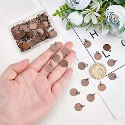 100 шт. латунная штампованная пустая бирка-подвеска&nbsp;KK-FH0002-60R