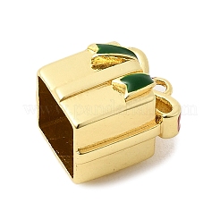 Рождественские латунные эмалевые бусины KK-L258-02G-02