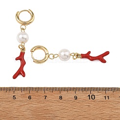 Pendientes colgantes de aro esmaltados de acero inoxidable 304 con diseño oceánico&nbsp;EJEW-JE07323
