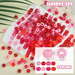 1600 шт. 8 вида непрозрачных и прозрачных пластиковых бусин KY-SZ0001-52