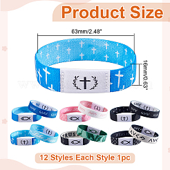 12 pulsera elástica de cordón de poliéster de 12 colores para mujeres y hombres.&nbsp;BJEW-WR0001-08