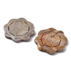 Натуральный ситцевый цветок с декоративными элементами в стиле инь-ян G-F783-J04-01