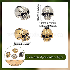 4шт 2 цвета латунные бусины KK-NB0003-97