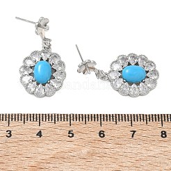 Fornituras de aretes de circonita cúbica con pavé de latón&nbsp;KK-C172-12P