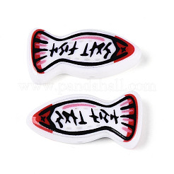 Печатные непрозрачные бусины из смолы&nbsp;RESI-N043-22D