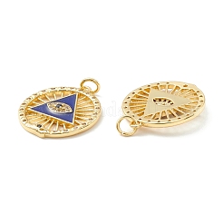 Подвески из латуни с микропаве из прозрачного и синего кубического циркония KK-D073-18G