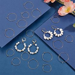 60 шт. 2 стиля долговечные позолоченные латунные серьги-кольца с фурнитурой KK-CN0003-11