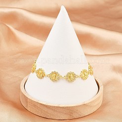 Браслеты-цепочки из латуни с микропаве из прозрачных кубических цирконий на тему Девы Марии для женщин BJEW-A090-08B-G