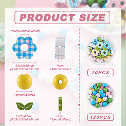 Покрашенные брызгами натуральные деревянные бусины WOOD-CD0001-33