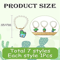 7 шт. 7 стиля подвески для пластиковых стаканчиков в виде кактуса из ПВХ&nbsp;HJEW-CJ0001-19