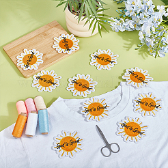 Солнце со словом «Бог — это хорошо» нашивки из полиэстера на одежду&nbsp;PATC-WH0816-022