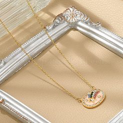 Овальные подвески в форме звезды из латуни с микропаве из кубического циркония NJEW-R018-04G-02