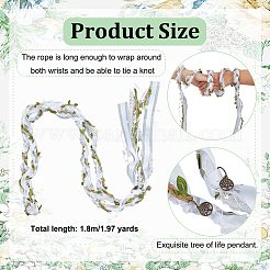 Сплав дерево жизни ткань лист отделка лента украшение для вечеринки&nbsp;HJEW-OC00267