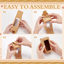 Коробки конфет из крафт-бумаги с прозрачным окном из ПВХ CON-WH0097-07A-02A