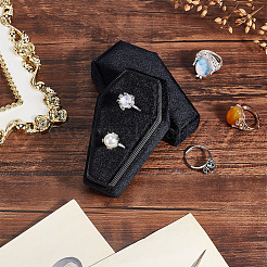 Бархатные коробки для колец на палец в форме гроба на тему Хэллоуина&nbsp;VBOX-WH0015-01A