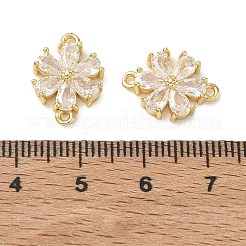 Ciondolo a connessione in ottone con micro pavé di zirconi cubici trasparenti&nbsp;KK-CBA74BF-11G