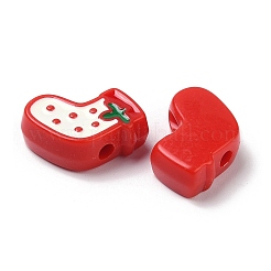 Рождественские украшения тематические непрозрачные акриловые бусины с эмалью X-OACR-Z021-01F