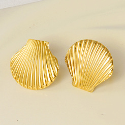 Anello da spiaggia con conchiglia oceanica in acciaio inossidabile 304&nbsp;UR3075-2