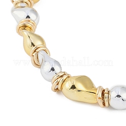 Двухцветные женские ожерелья из бисера неправильной формы из сплава NJEW-Z043-01PG-01