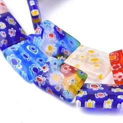 Прямоугольник ручной Millefiori бисер пряди LK-R004-22